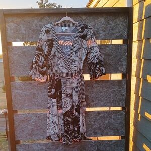 Talbots Black and Cream Houndstooth Dress